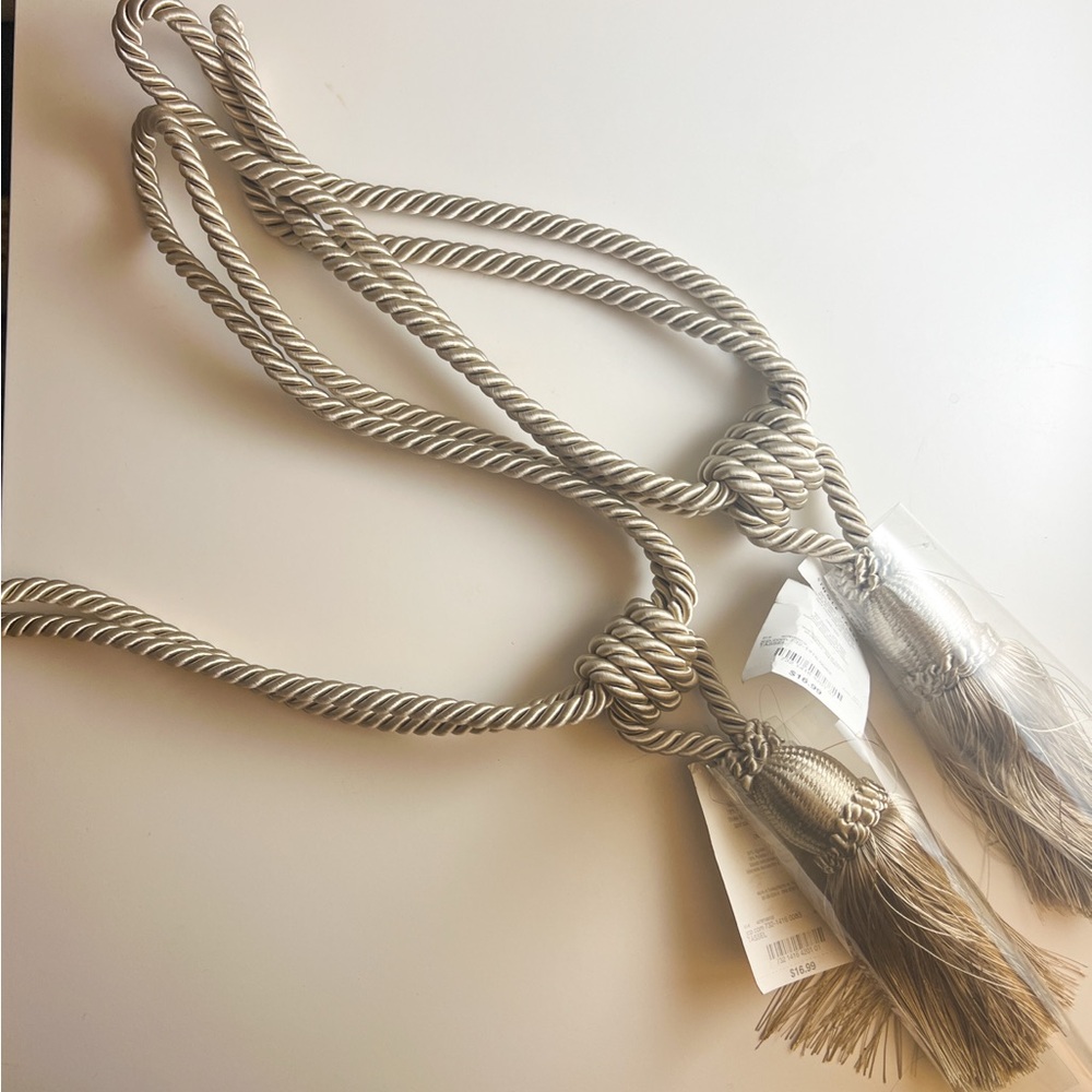 Elegant Tan Rope Tassel Accessory